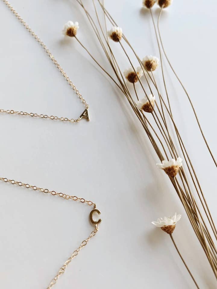 Personalized Mini Initial Necklace // Multiple for wholesale by Océanne
