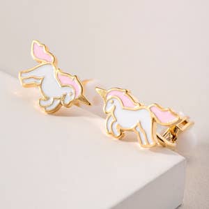 20 Pairs Unicorn Princess Stick on Earrings