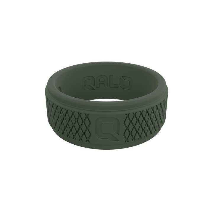 QALO - Wholesale Band/Stacked Ring - Crosshatch Sage Q2X S