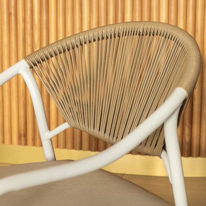 Now's Home - Wholesale Patio Set - WHITE STEEL AND SYNTHETIC RATTAN GARDEN SET SANTORINI4