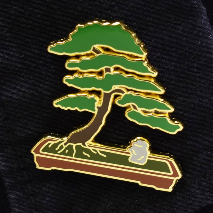 Bonsai Tree Hard Enamel Lapel Pin for wholesale by Clayton Jewelry Labs