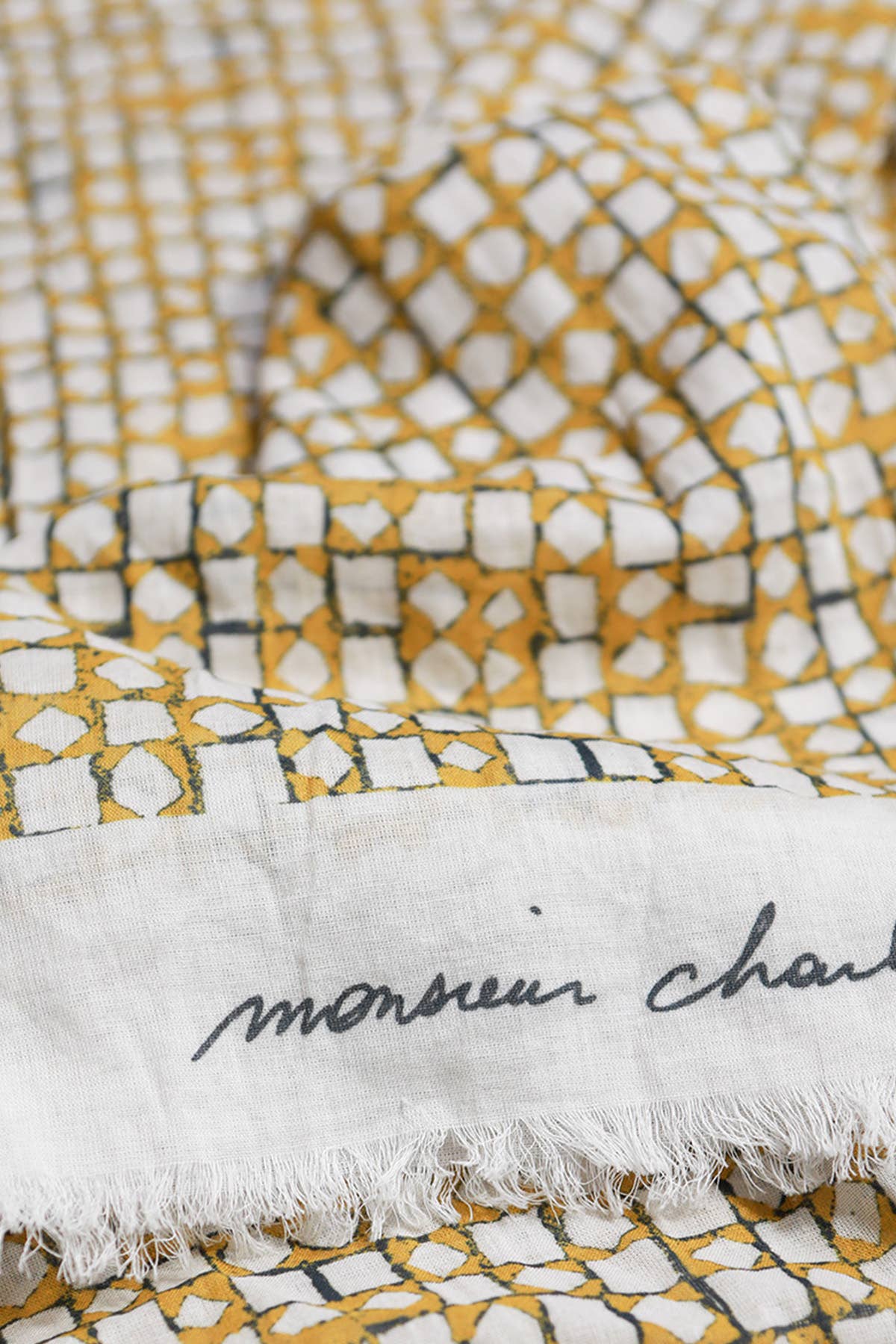 MONSIEUR CHARLI – Engroshandel Tørklæde - Herre – LUCIANO bomuldssjal i karryfarve2