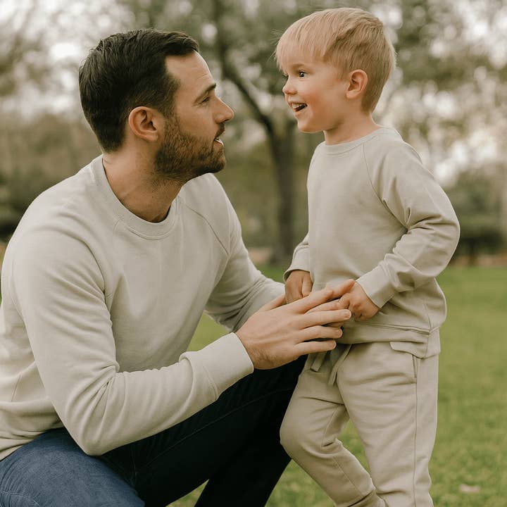 Set da jogging a girocollo - Oatmeal French Terry per la vendita all'ingrosso da parte di Sweet Bamboo