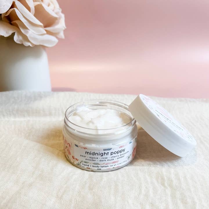 midnight poppy | shea butter lotion jar for wholesale by Collective Harmony Co