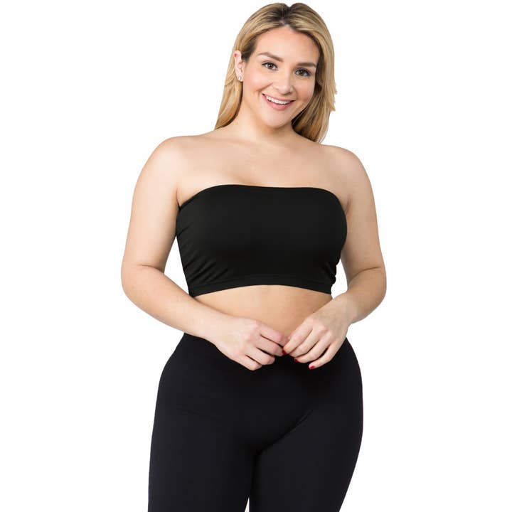 K.Lee Seamless - Wholesale Knit Top - Women's - Bandeau Tube Top Plus