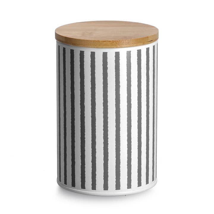 Bote de almacenamiento con tapa de bambú, 1000 ml, metal, para venta al por mayor de Zeller Present