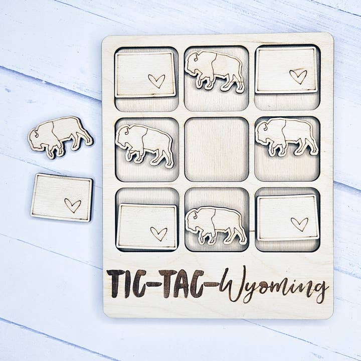 Wyoming Bison Tic-Tac-Toe Game for wholesale by The Trendy Traveler