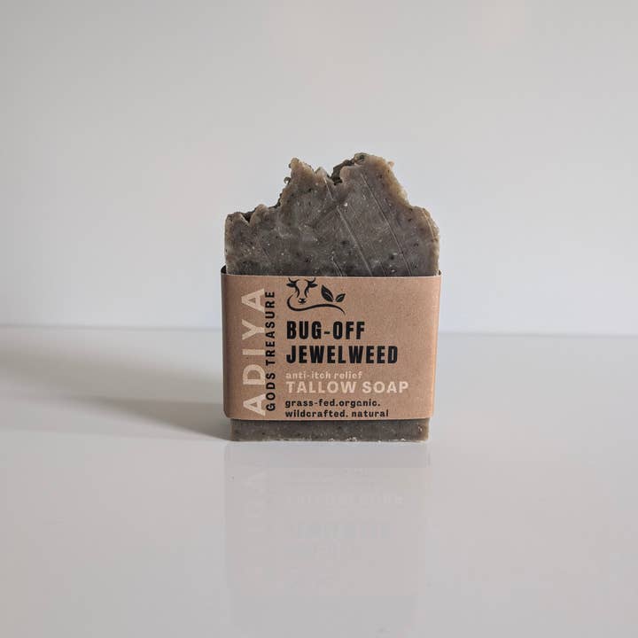 Adiya God's Treasure Beef Tallow & Teas - Wholesale Bar Soap - Bug Off Jewelweed Tallow Body Soap