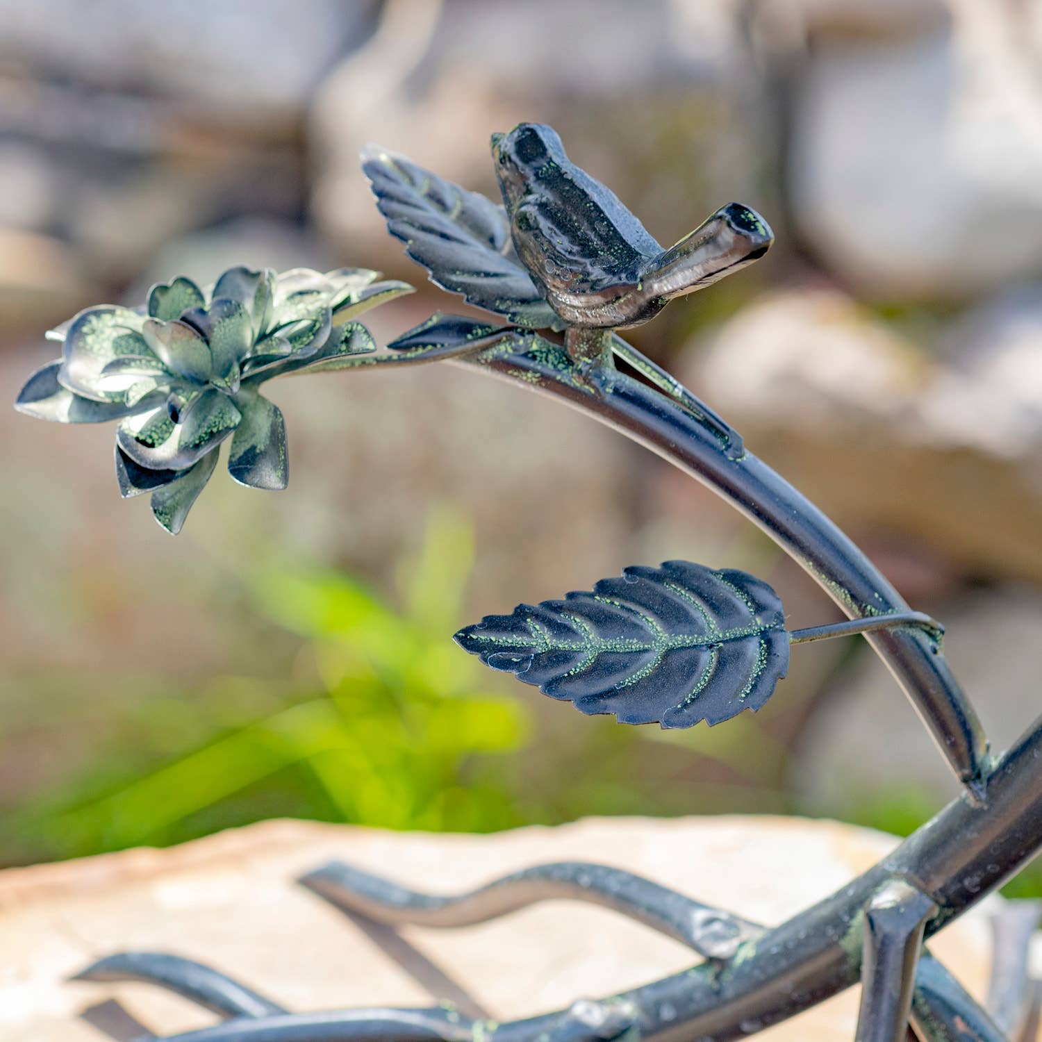 Zaer Ltd. International - Wholesale Bird Bath - Scallop Edge Birdbath with Branch Stand- 2 Color Options2