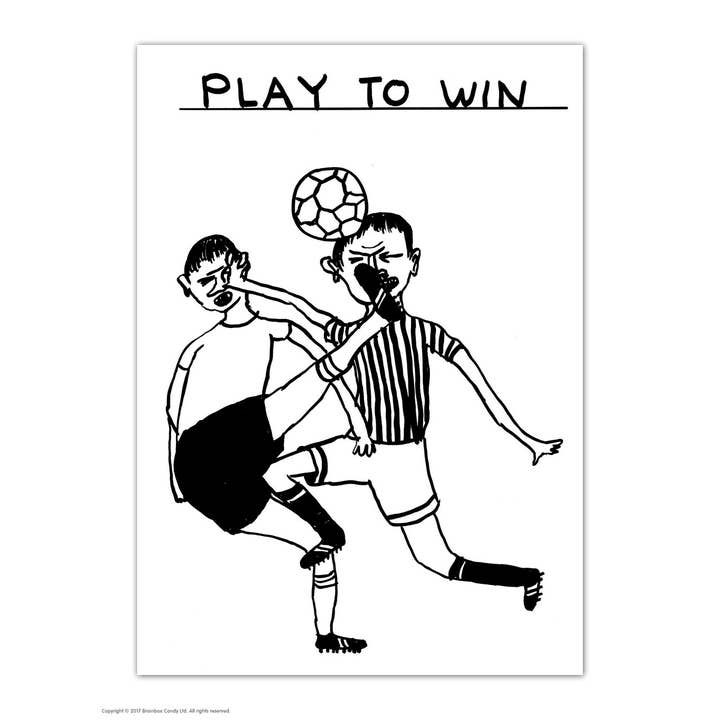 Lustige A6 Kunst-Postkarte von David Shrigley - Spielen, um zu gewinnen für den Großhandel von David Shrigley x Brainbox Candy