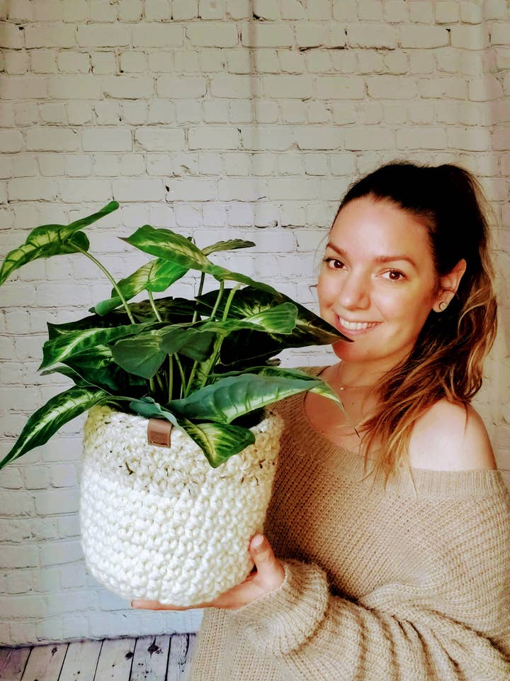 Handmade Crochet Plant Basket for wholesale by Sully & Co. Handmade