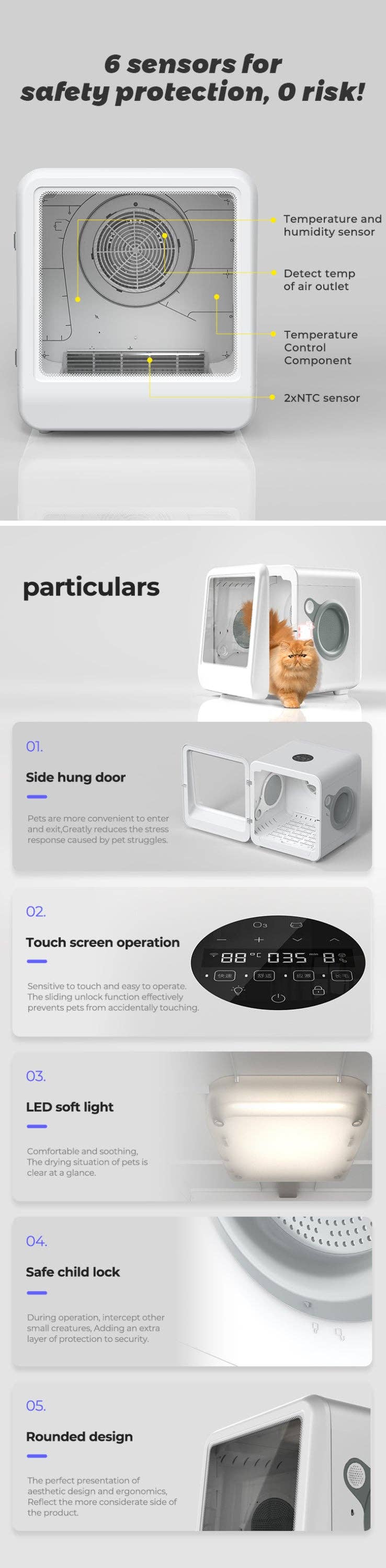 39F Inc. - Wholesale Pet Grooming Aid - Dog - Cream White Pet Dryer Room for Small Dogs and Cats5