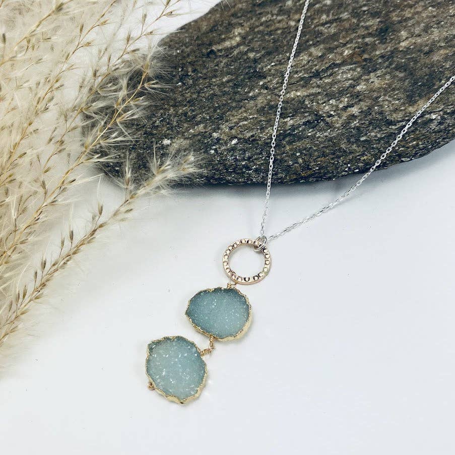 Wholesale Double Druzy Necklace for your store Faire - Main Image