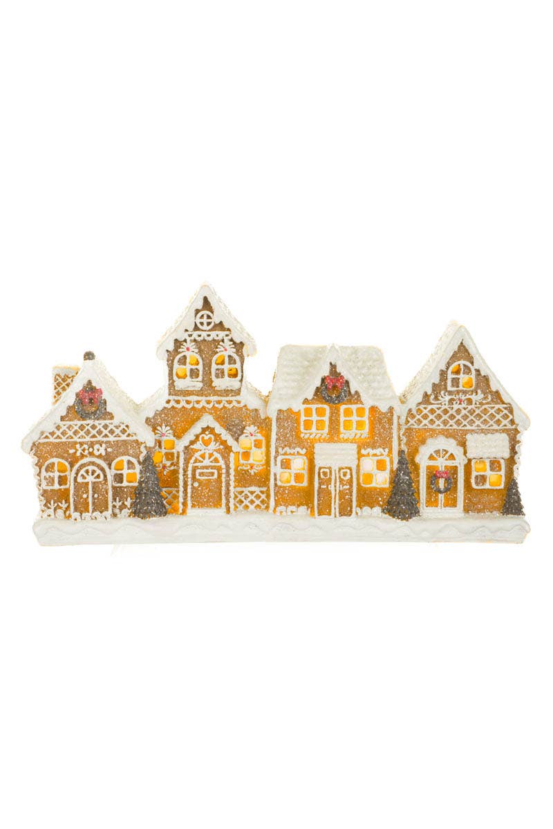 Starlight Collection - Wholesale Decorative tabletop object - NEW-White/Red Glittery Led Gingerbread Townscape Display6