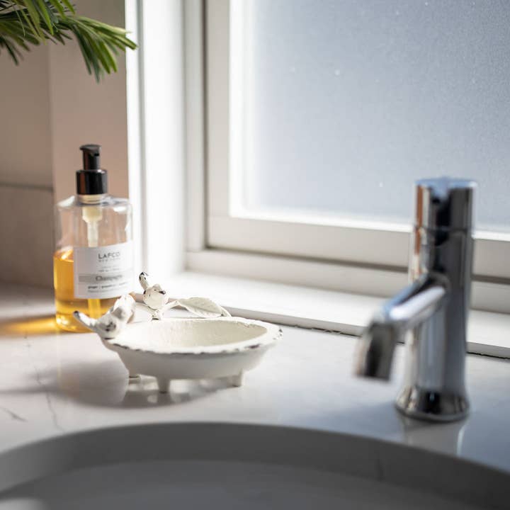 Flora Bird Soap Dish White Cast Iron and other Purchase Wholesale soap dish ceramic. Free Returns & Net 60 Terms on Faire trending on Faire.