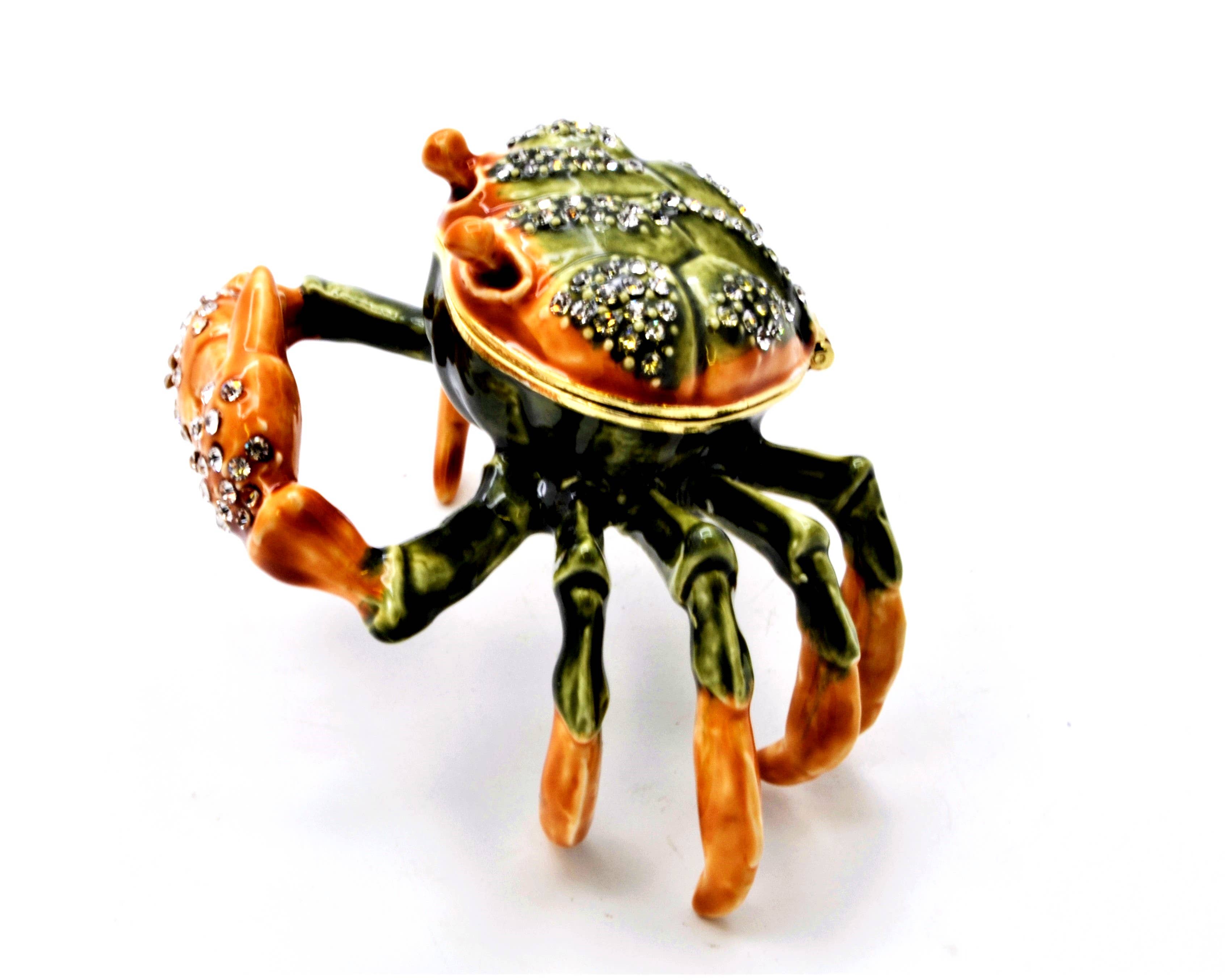 Ciel Collectables - Wholesale Jewelry Box/Organizer - Bejeweled Green Crab  Trinket Box. Hand Set Swarovski1