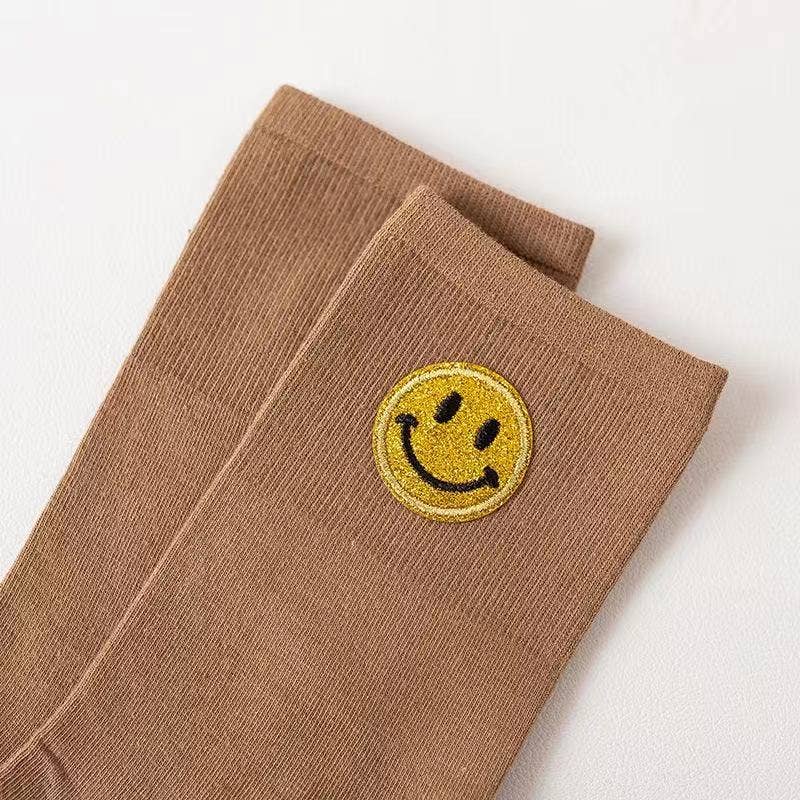Shop Lev – wholesale Socks – Women's – Women happy face Patch Crew Cotton Socks8