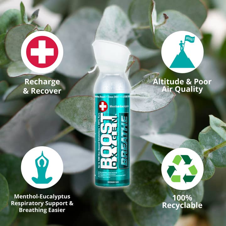 Boost Oxygen - Wholesale First Aid Kit - Boost Oxygen Medium Breathe Menthol-Eucalyptus 5L Canister