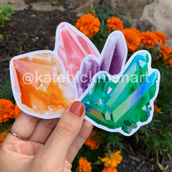 Crystal Stickers for wholesale by Kate Hickman Art