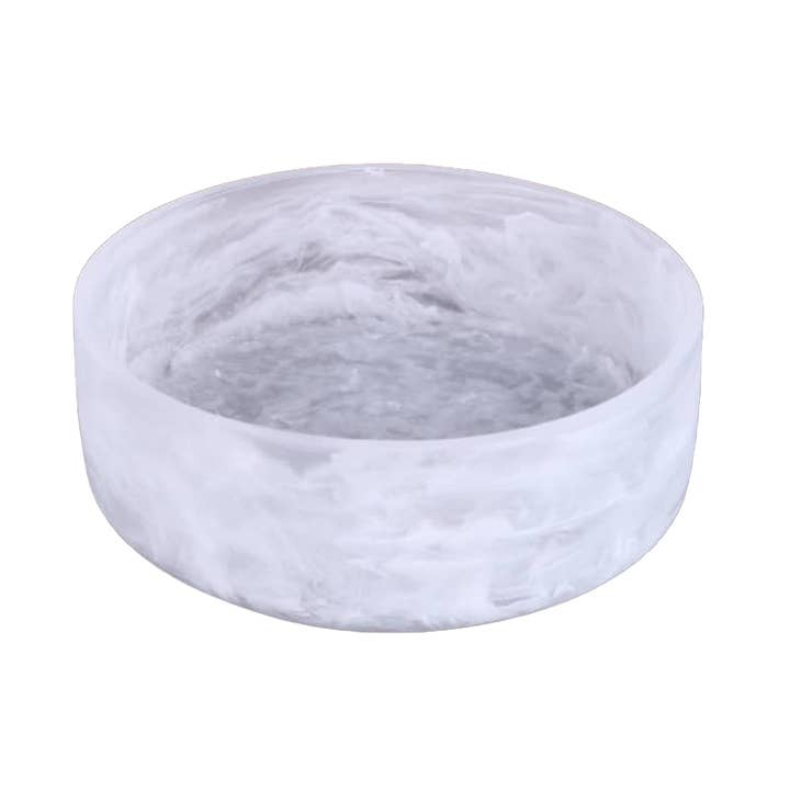 Resin White Swirl Salad Bowl for wholesale by Boker-Tov Shalom