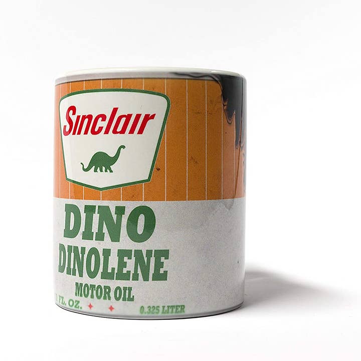 Sinclair Dino Dinolene Oil Can Mug for wholesale by American Brand Studio