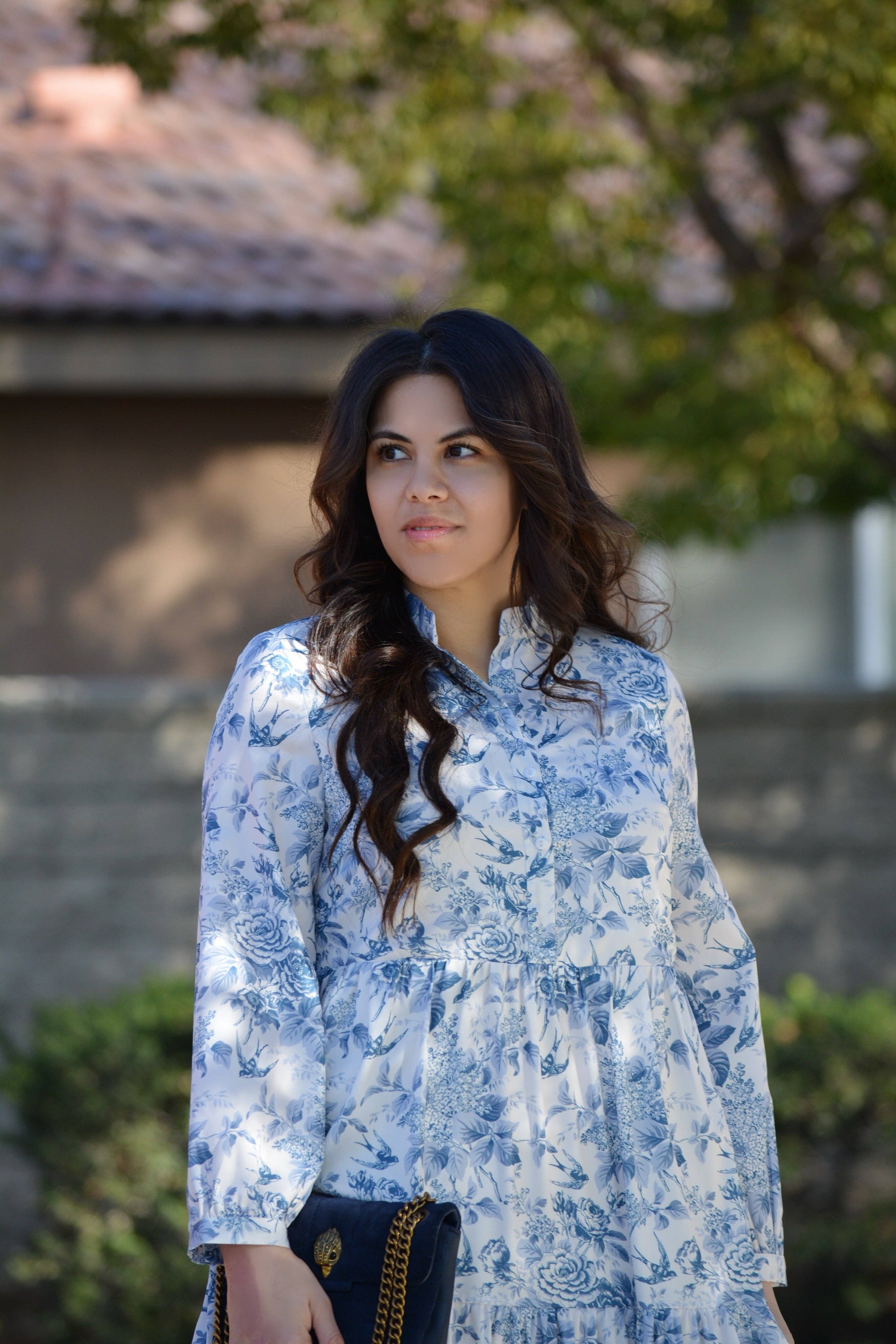 Skirt Society - Wholesale Dress - Women's - Morocco Blue Floral Midi Dress4