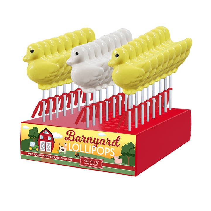 Melville Candy Company - Wholesale Lollipop - Barnyard Duck Lollipops - Yellow & White