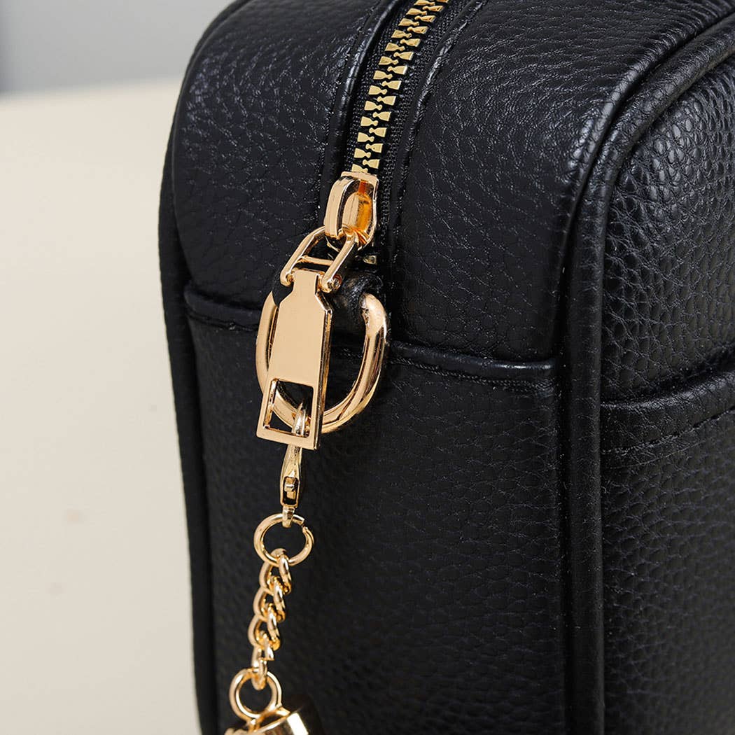 Fashion City - Wholesale Crossbody Bag - Women's - Dark PU Rectangular Crossbody with Tassel14