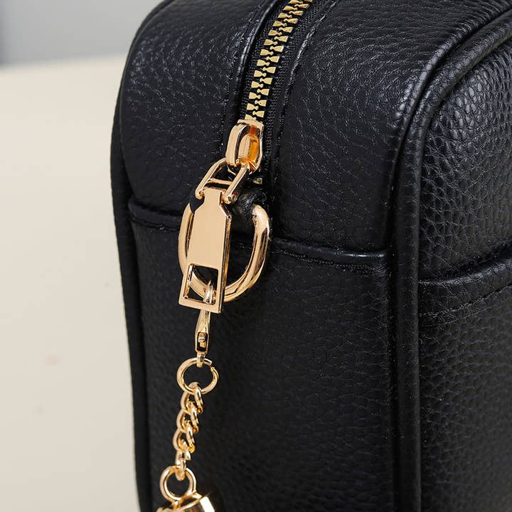 Fashion City - Wholesale Crossbody Bag - Women's - Dark PU Rectangular Crossbody with Tassel14