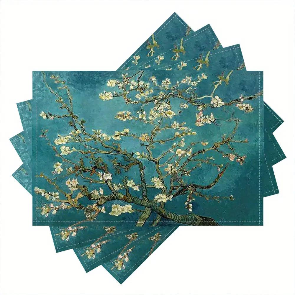 Huis Van Merken - Wholesale Placemat - 4pcs Vincent Van Gogh Almond Blossoms Design Place Mats1