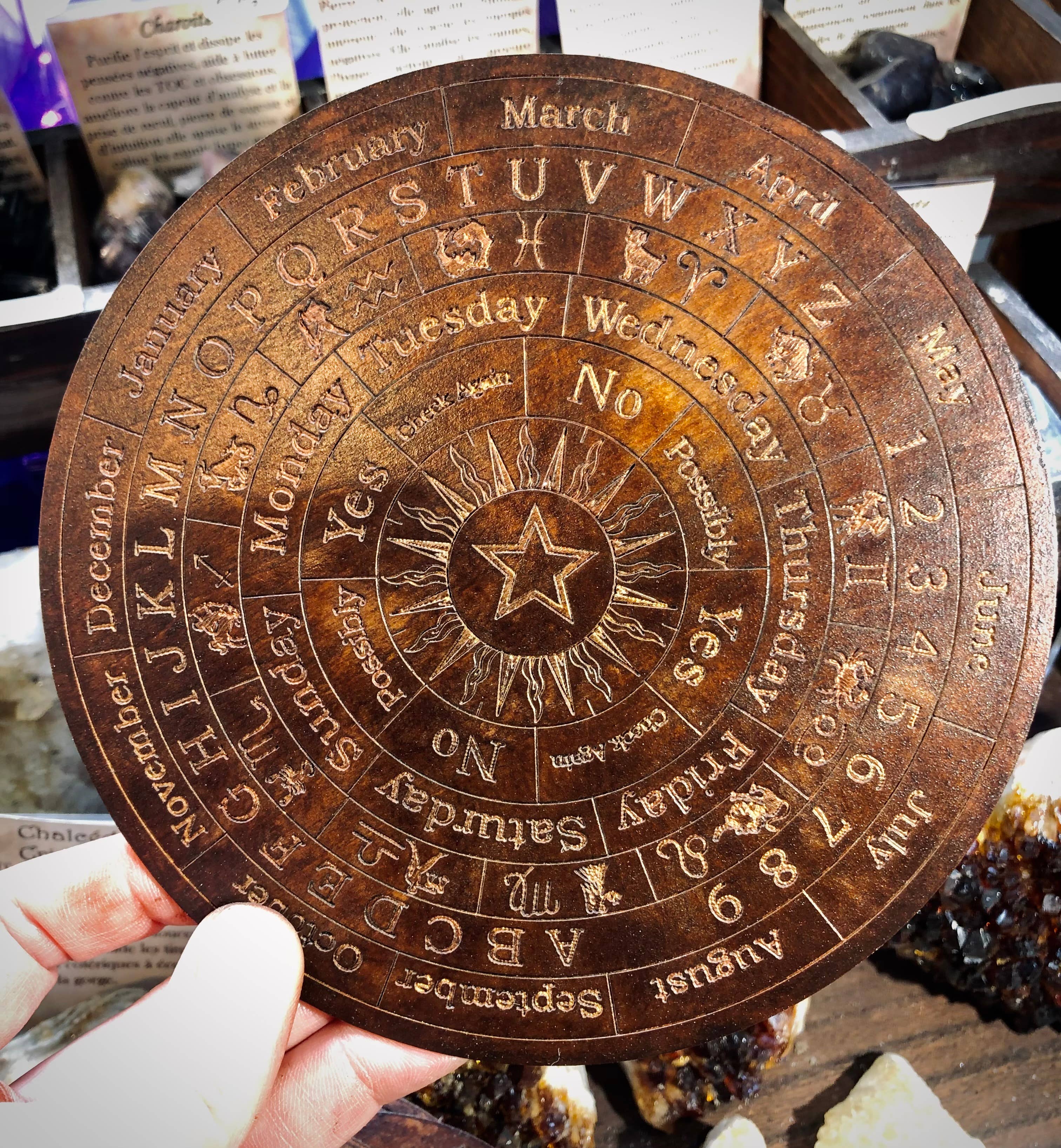 Desarwen - Wholesale Meditation Supplies - Pendulum board 15 cm wicca altar witch divination 1