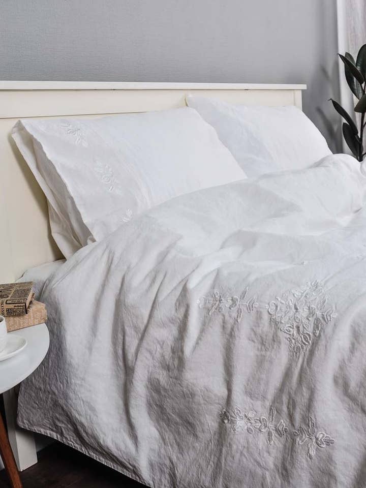 Embroidered Bedding Sets and Bed Linen - Harmony White for wholesale by Handmade Originals Ukraine