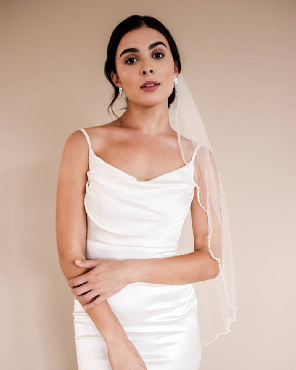 Dareth Colburn Designs - Wholesale Veil - Women's - Kelly Scalloped Edge Beaded Veil1