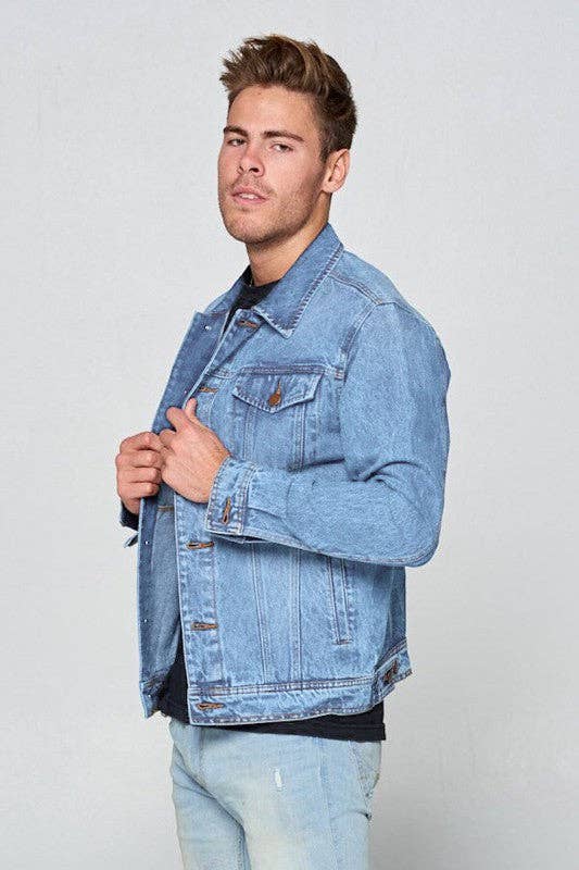 Light washed Men's Denim Jacket for wholesale on Faire2