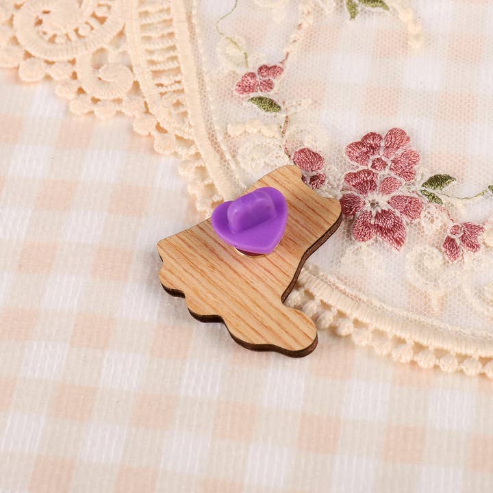 Mona Mauve • Silly Art! – wholesale Lapel pin/button – Ghost Cat Pin Badge | Cute Halloween Wooden Pin5