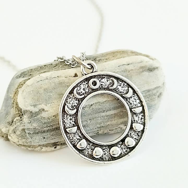 Celestial Moon Phase Necklace, Mystical Jewelry for wholesale by Piccadilly Pendants