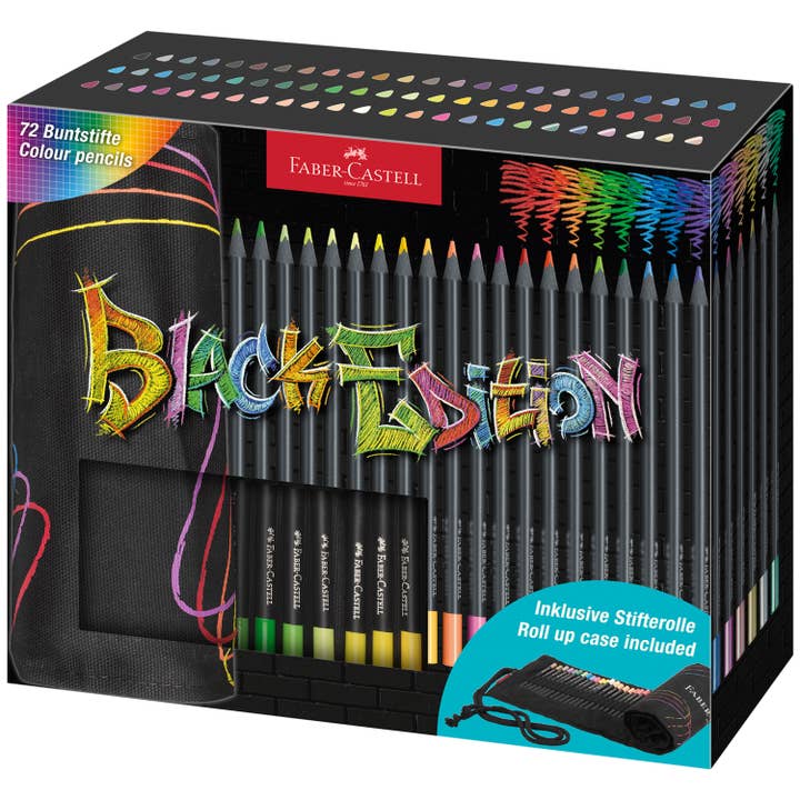 Faber-Castell / Creativity for Kids - Wholesale Colored Pencil - Super Soft Black Edition Colored Pencils, 72 Ct. Roll