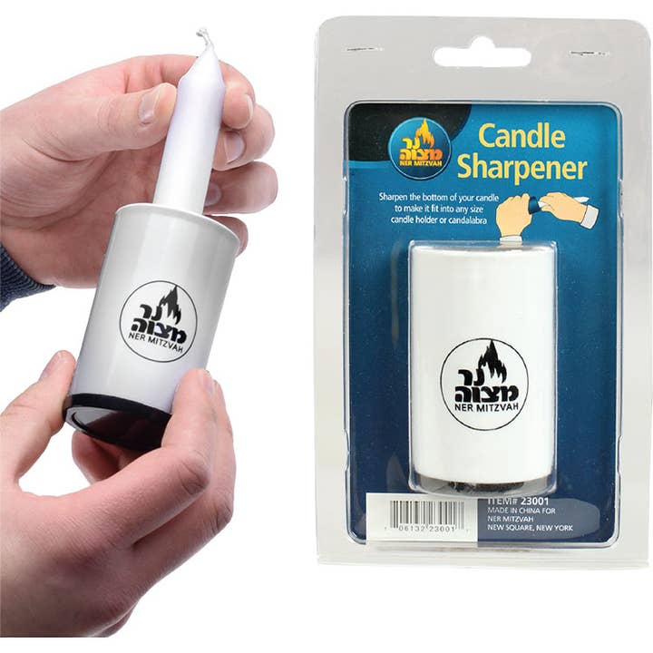 Ner Mitzvah - Vente Bougies/bougeoirs coniques - Aiguiseur à bougies Taper, blanc