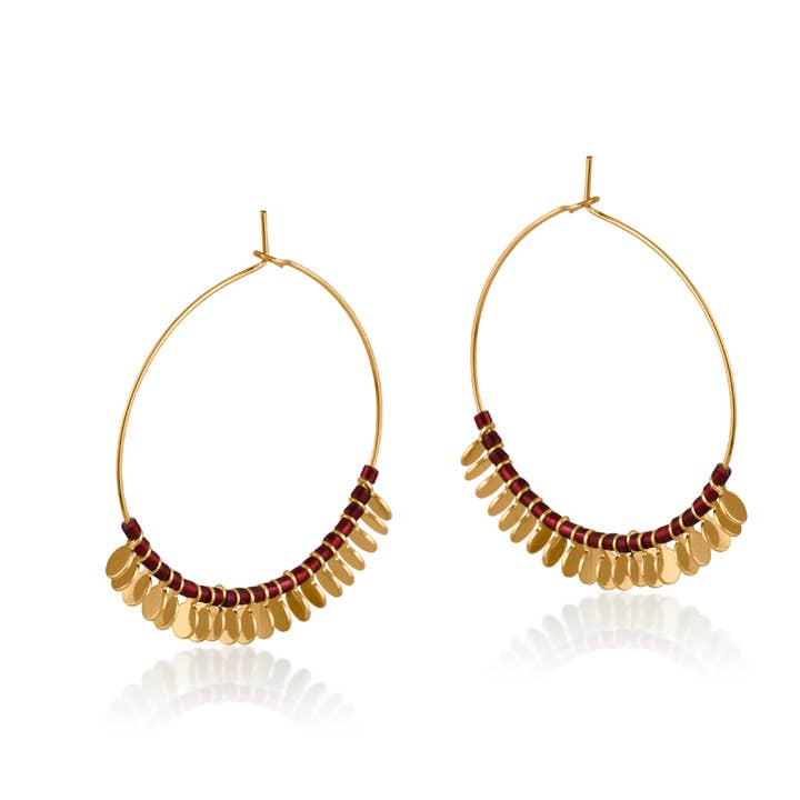 Gergana Beaded Hoop Earrings for wholesale by Big Metal London