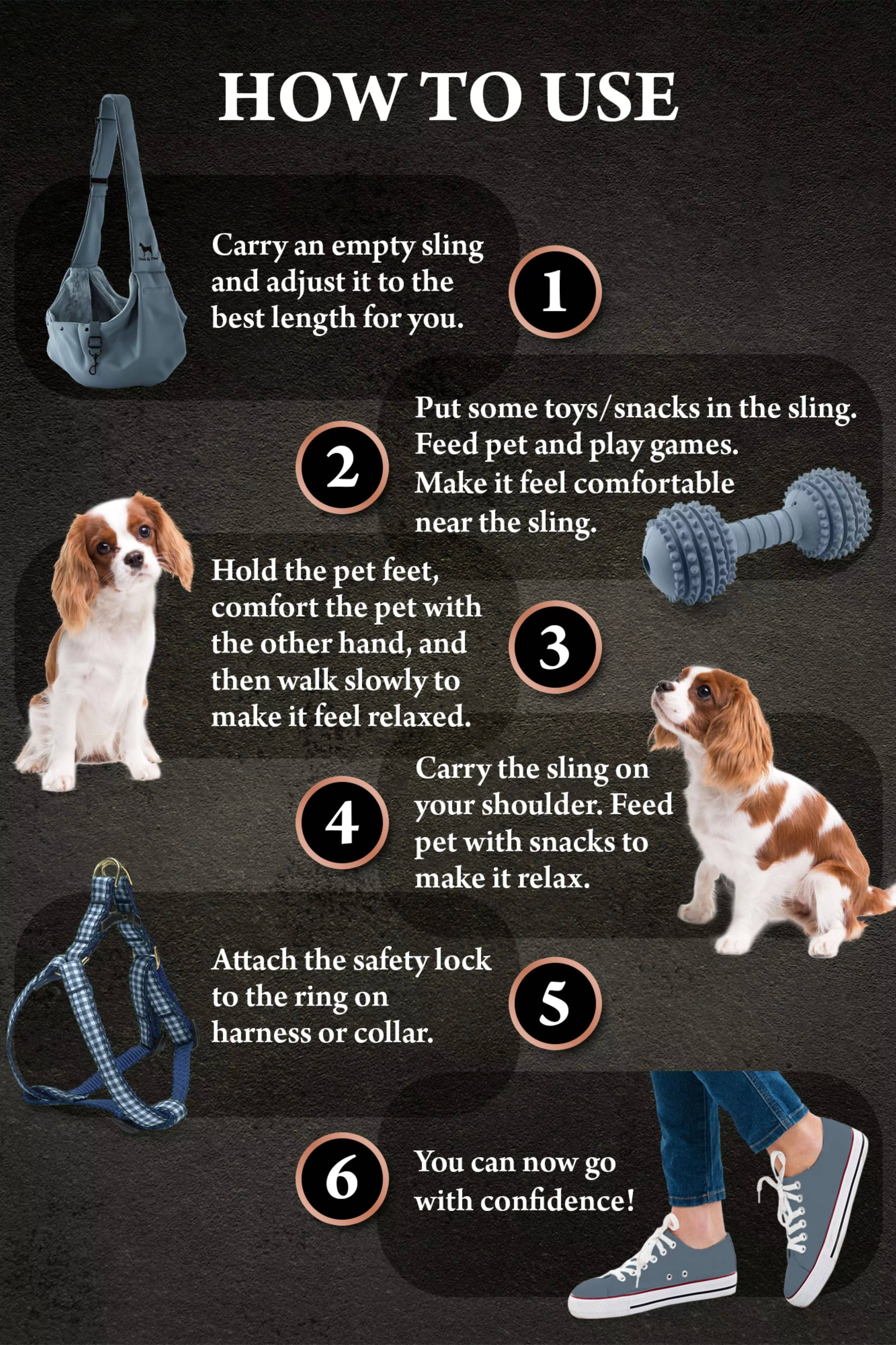 NOAH AND PAW LLC - Wholesale Pet Carrier - Cat/Dog - Premium Twill Pet sling Carrier, Snap Style, Black18