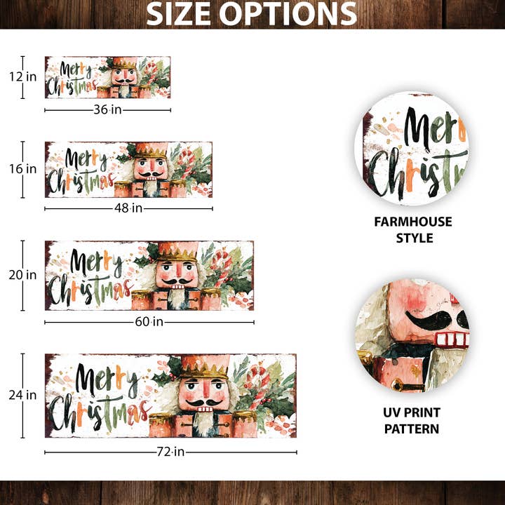 TX USA Corporation – wholesale Christmas Wall Art – Farmhouse Merry Christmas Nutcracker Porch Sign | Festive Outdoor Welcome1