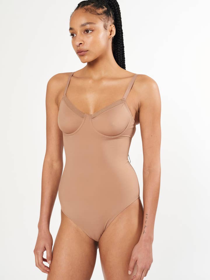Body en tulle à armatures Nano | Bronze pour la vente par Else Lingerie