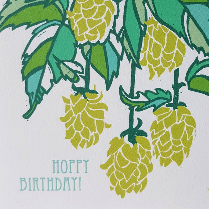 Little Green - Wholesale Birthday Card - Hoppy Birthday Beer Hops Greeting Card2
