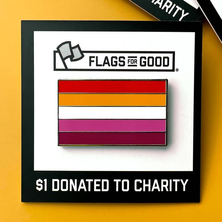 Lesbian Pride Flag Enamel Pin for wholesale by Flags For Good