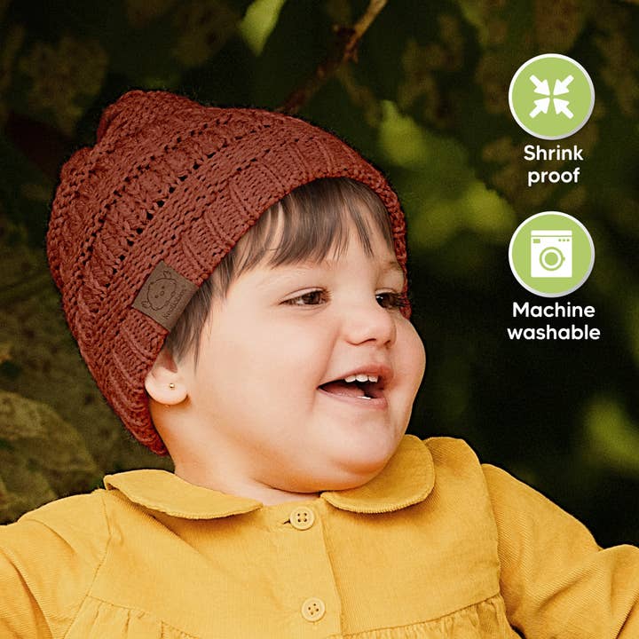 KeaBabies - Wholesale Newborn/Knit Hat - Baby - KeaBabies 3-Pack Warmzy Baby Beanies (Terracotta, M)
