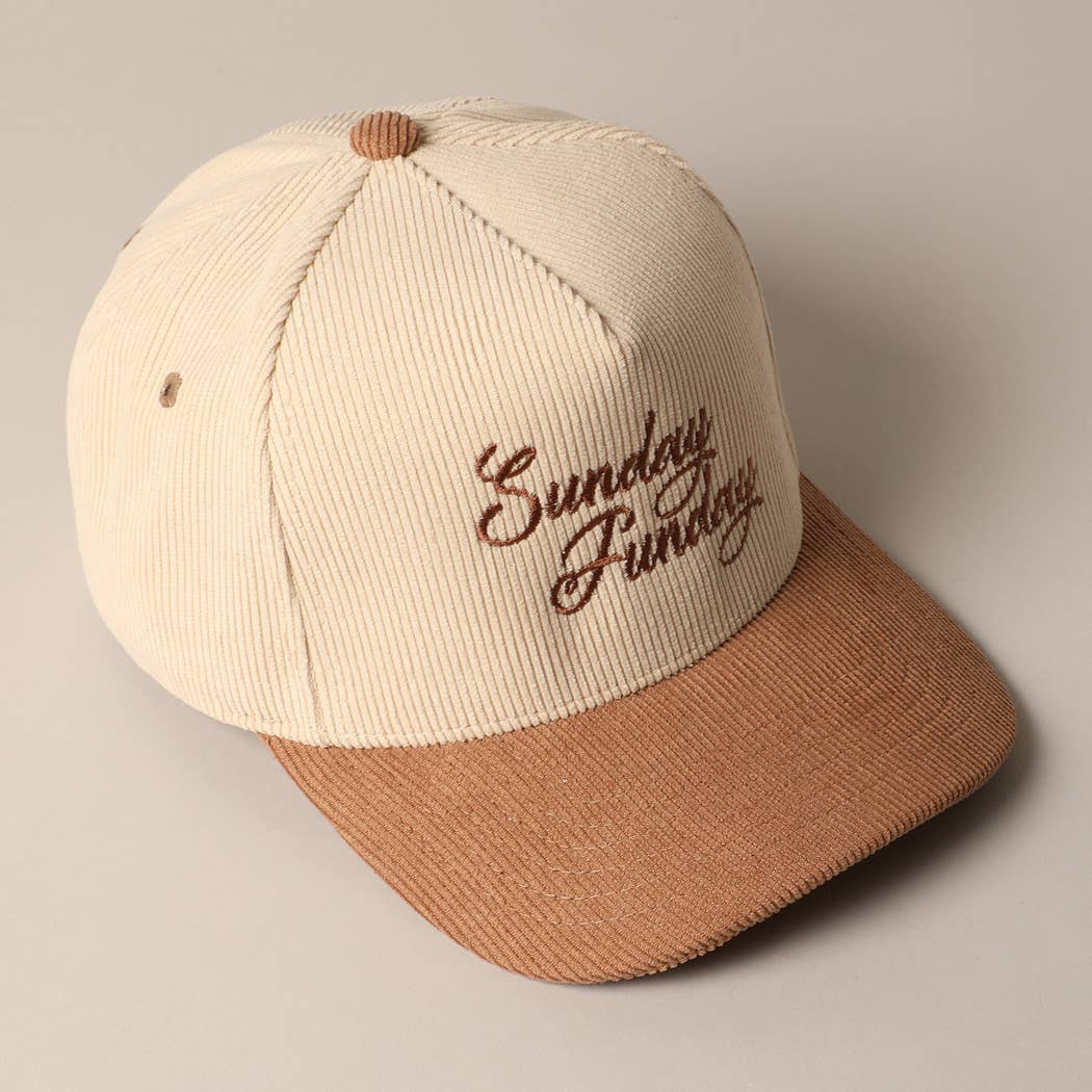 Fashion City - Wholesale Baseball Cap - Unisex - Sunday Funday Corduroy Trucker Baseball Cap10