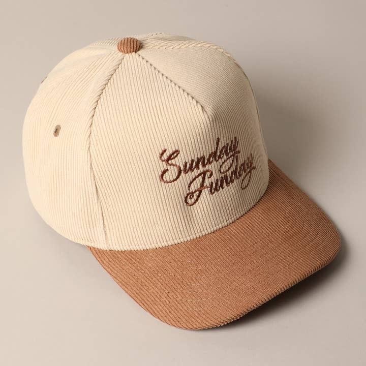 Fashion City - Wholesale Baseball Cap - Unisex - Sunday Funday Corduroy Trucker Baseball Cap10