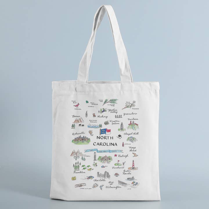 North Carolina Canvas Tote Bag for wholesale by The Write Occasion Calligraphy