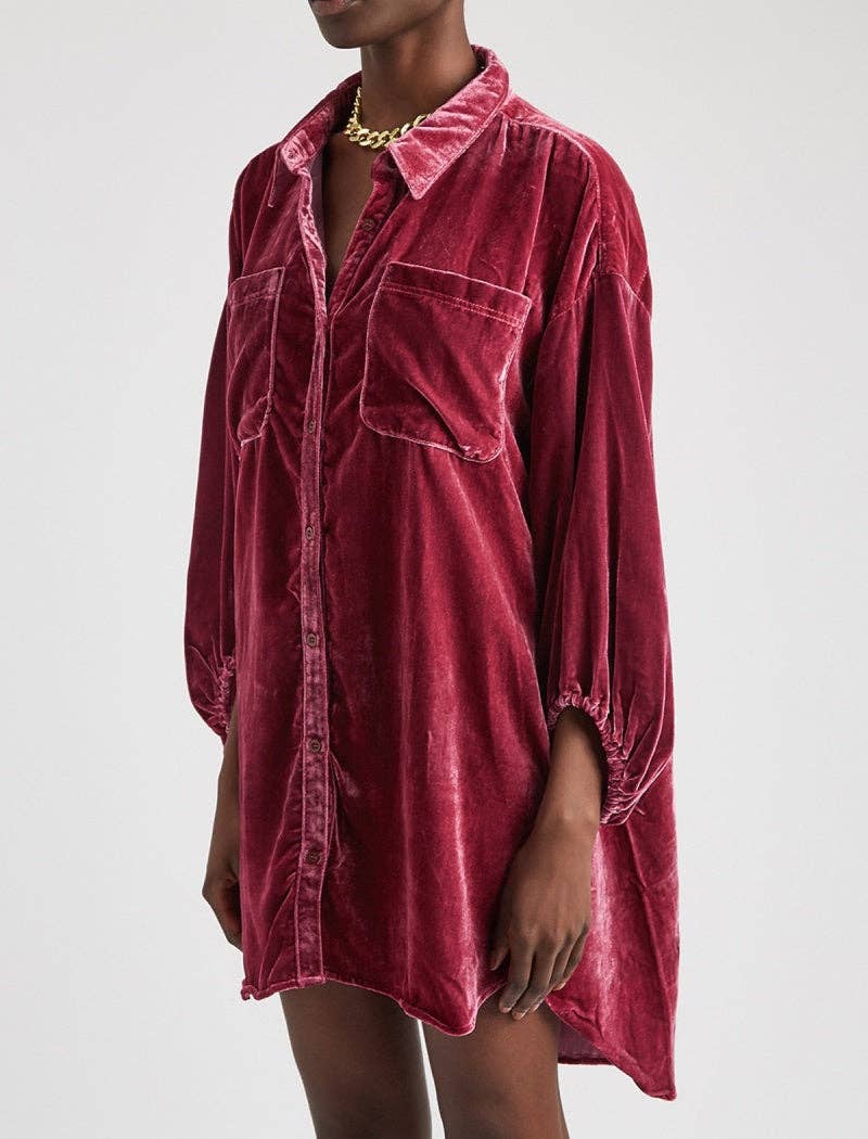 safistyle - Wholesale Button Down Shirt - Women's - Velvet Button-Down Shirt0