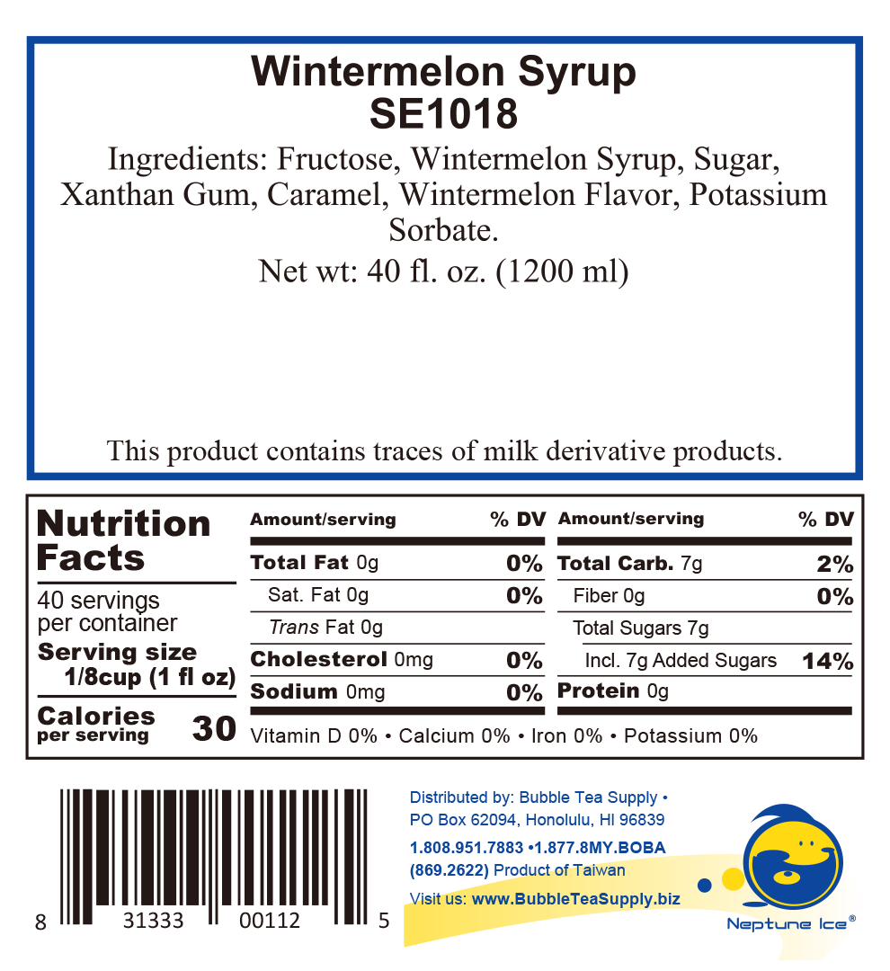 Bubble Tea Supply - Wholesale Flavored Syrup - Wintermelon Bubble Tea Syrup (40 fl oz)2